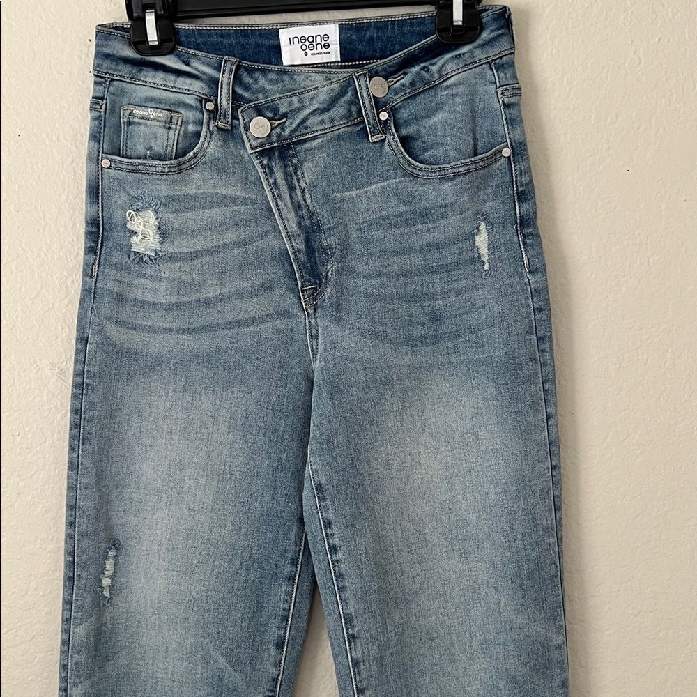 Insane Gene Crossover Button Design Jean Size 5/26 - Picture 2 of 15